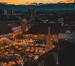 Piața Mare din orașul Sibiu, România